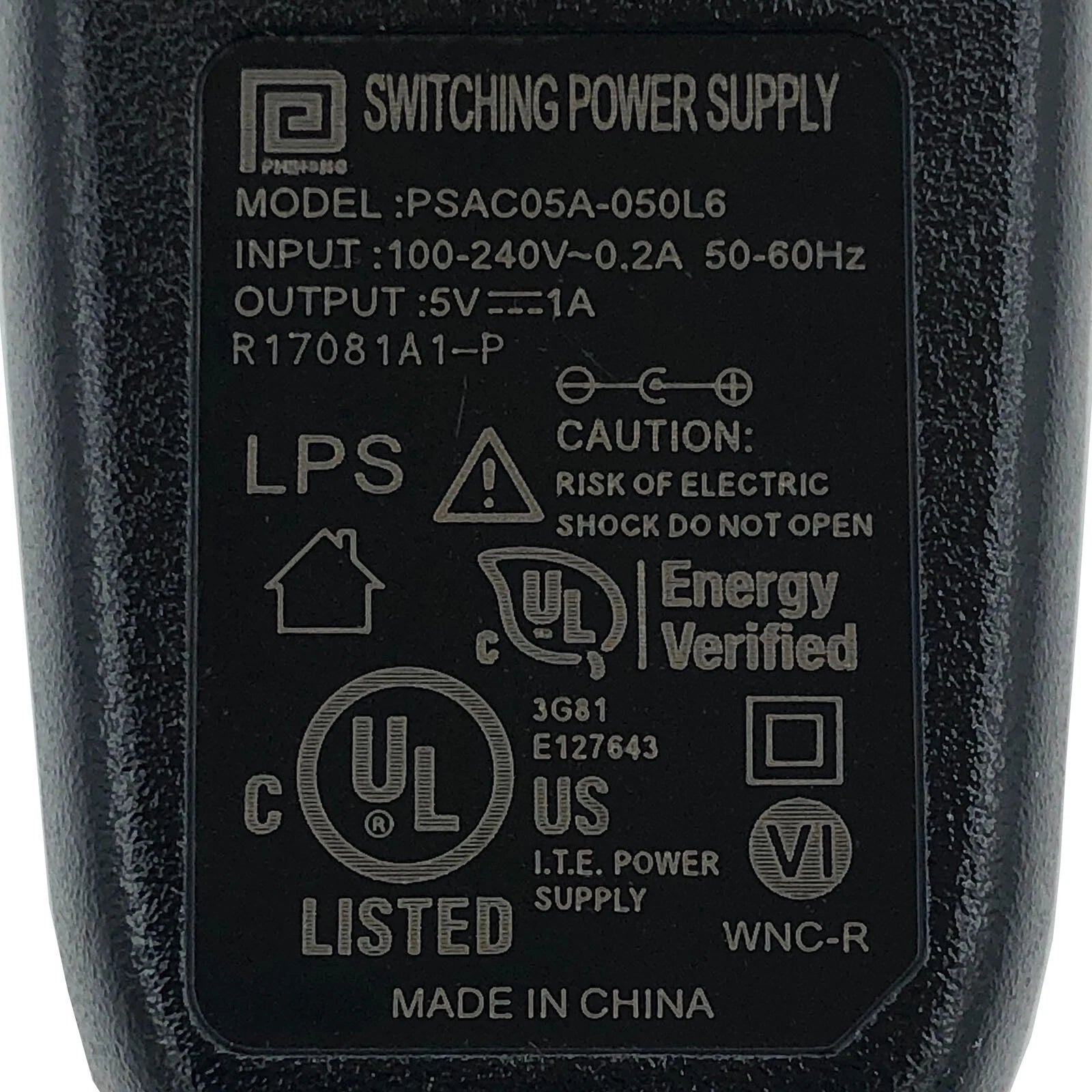 NEW Original Phihong PSAC05A-050L6 AC Power Adapter 5V 1A 3.0x1.1mm