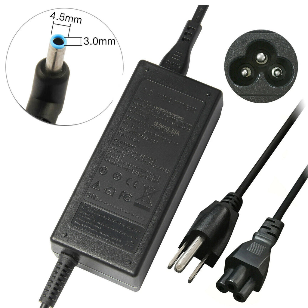 For HP 65W AC Adapter Charger PPP009C 710412-001 714657-001 (4.5mm Blue tip)