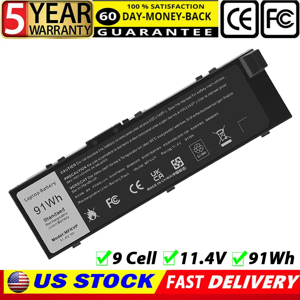 MFKVP Battery For Dell Precision 15 7510 17 7710 17 M7710 T05W1 0GR5D3 0FNY7 PC