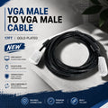 New Brand VGA Male Extension Cable 17Ft For PC TV Monitor Projector Golden 15pin