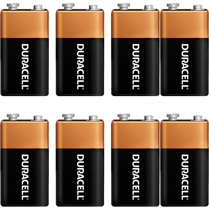 8 Count Duracell 9V Coppertop Long Lasting Alkaline Battery