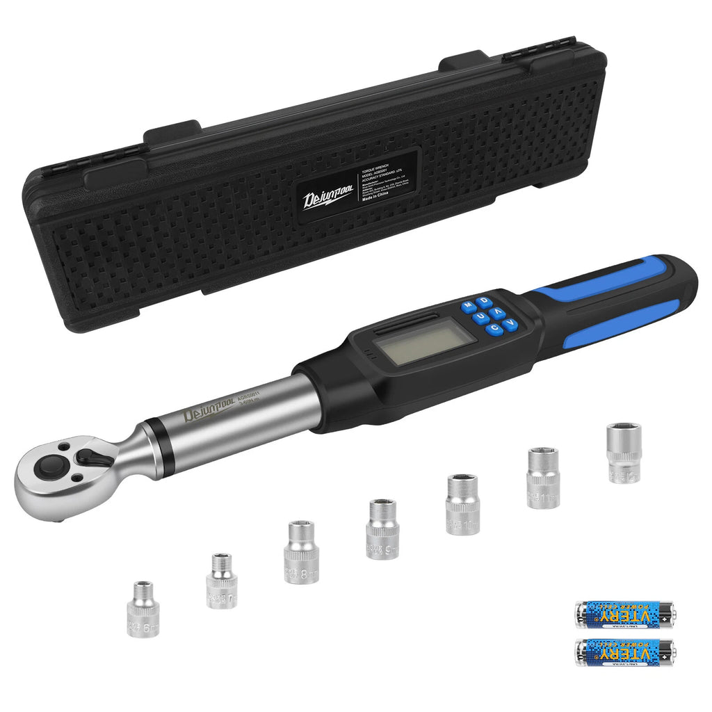3/8" Drive Digital Torque Wrench Adjustable Torque Wrench Ratchet Head 3-60NM