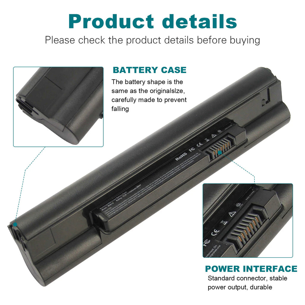 Battery for Dell Inspiron Mini 10 10V 1010 1010V 1011 1120 H768N PP19S 5200mAh