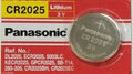 1 x Fresh PANASONIC CR 2025 CR2025 ECR2025 LITHIUM COIN CELL Battery Exp 2027