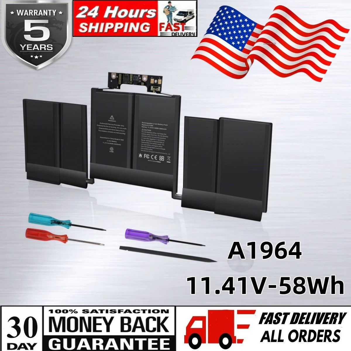 A1989 A1964 Battery for MacBook Pro 13" A1989 Mid 2018 2019 A2251 2020 EMC 3214