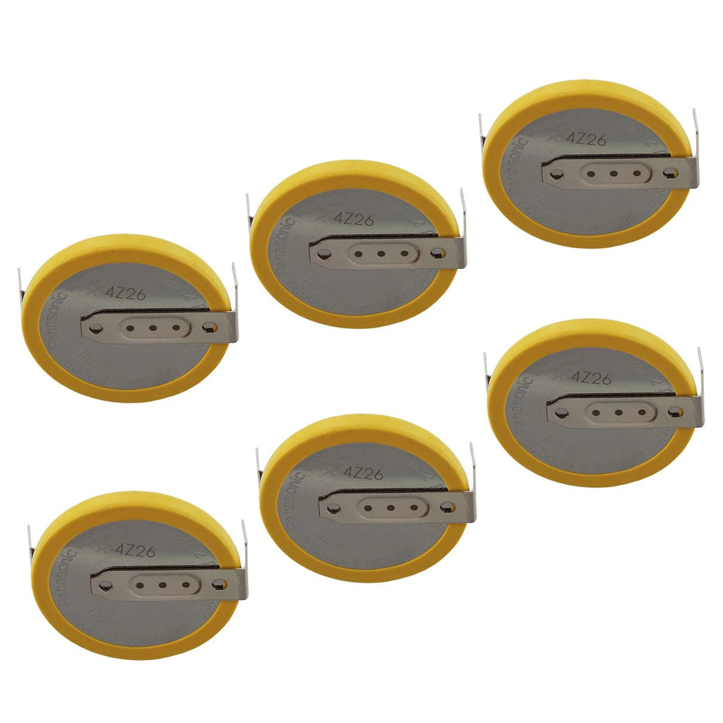 6x CR-2032/HFN 3V Lithium Coin Battery Horz 2 Pins for PC CMOS Memory