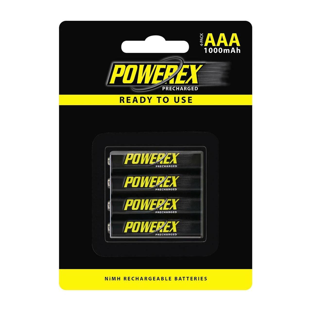 Powerex AAA 1000mAh Rechargeable NiMH Batteries - 4 Batteries Per Pack