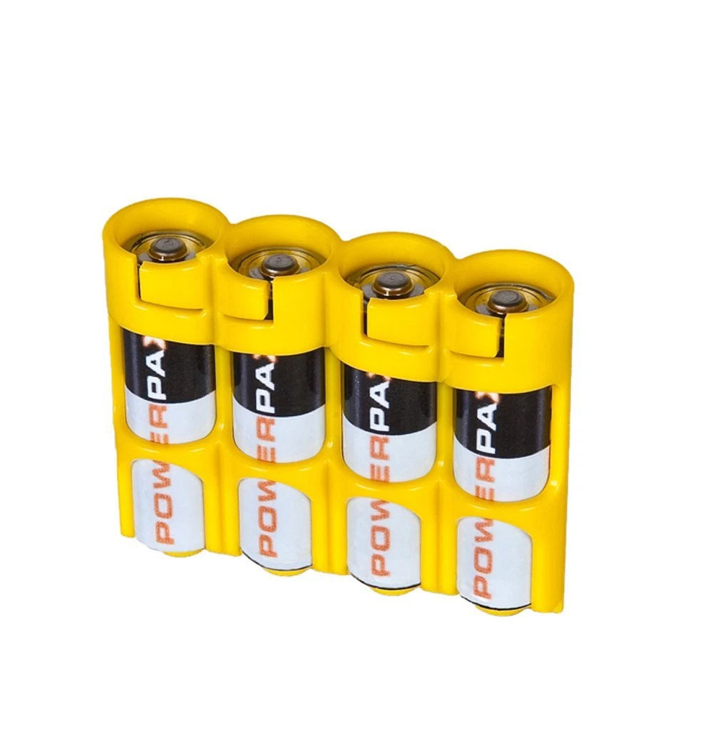Powerpax Yellow SlimLine AA Battery Case