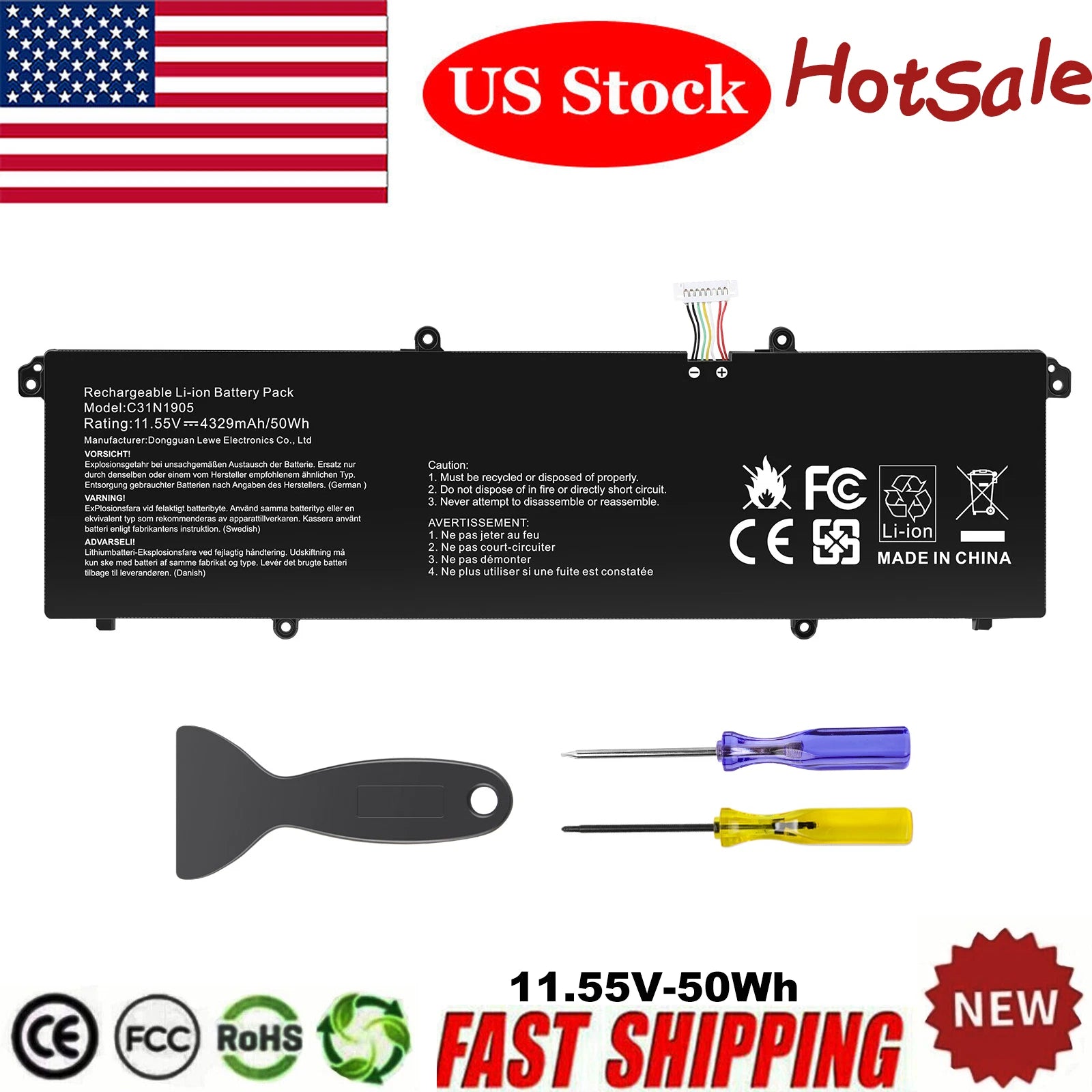 C31N1905 Battery For Asus Adolbook 13 14 2020 S13 S333 S333JA K533F S15 S533