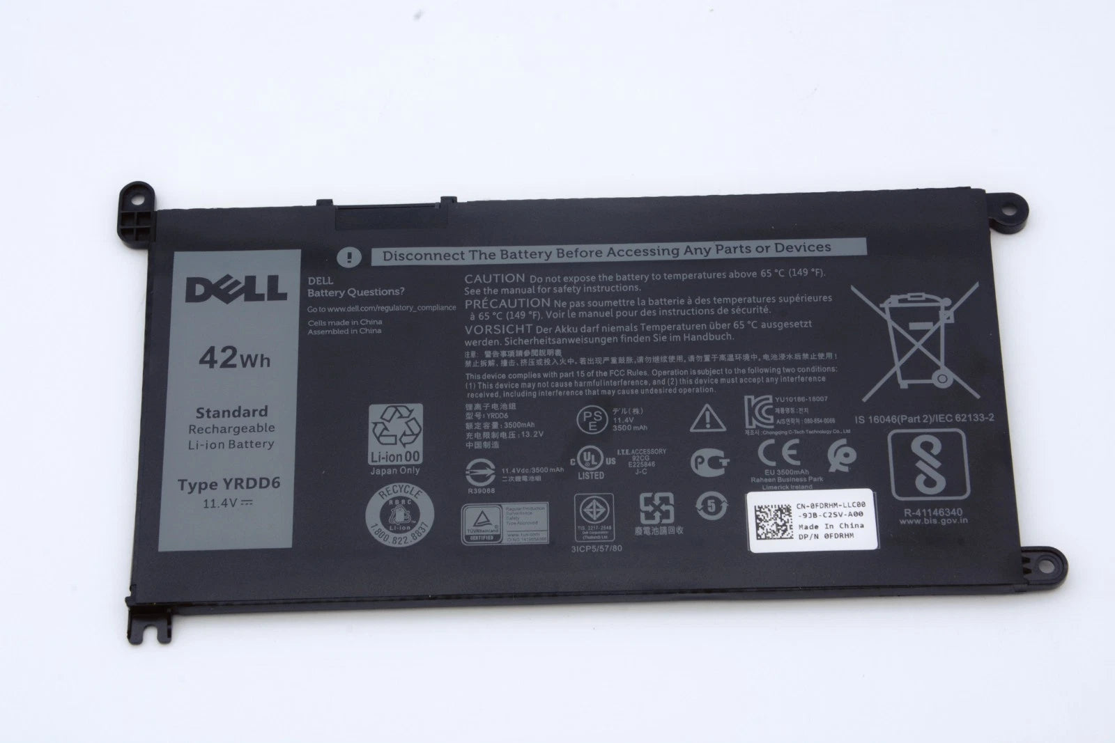 Genuine YRDD6 Battery for Dell Inspiron 5591 7586 5491 5481 5482 3310 2-in-1 NEW