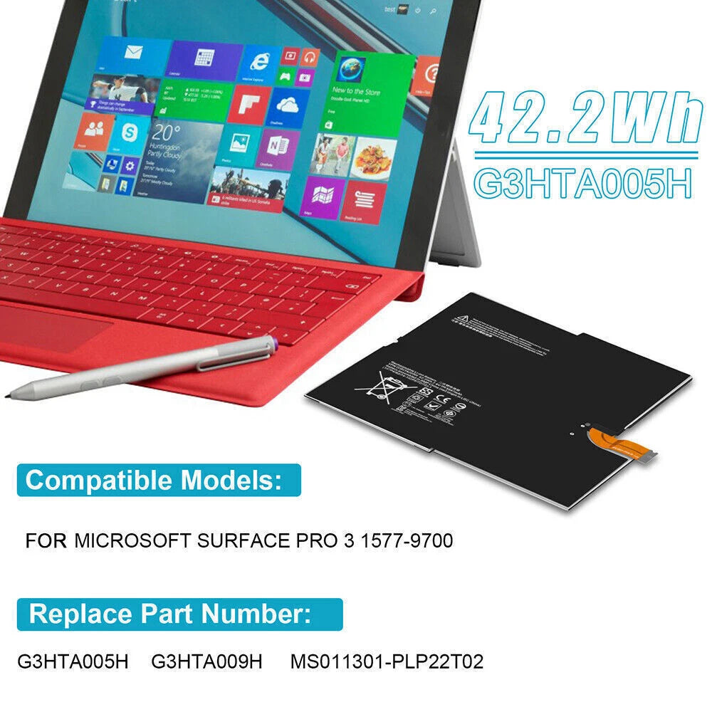 5547mAh Battery G3HTA005H For Microsoft Surface Pro 3 1631 12" Tablet G3HTA009H