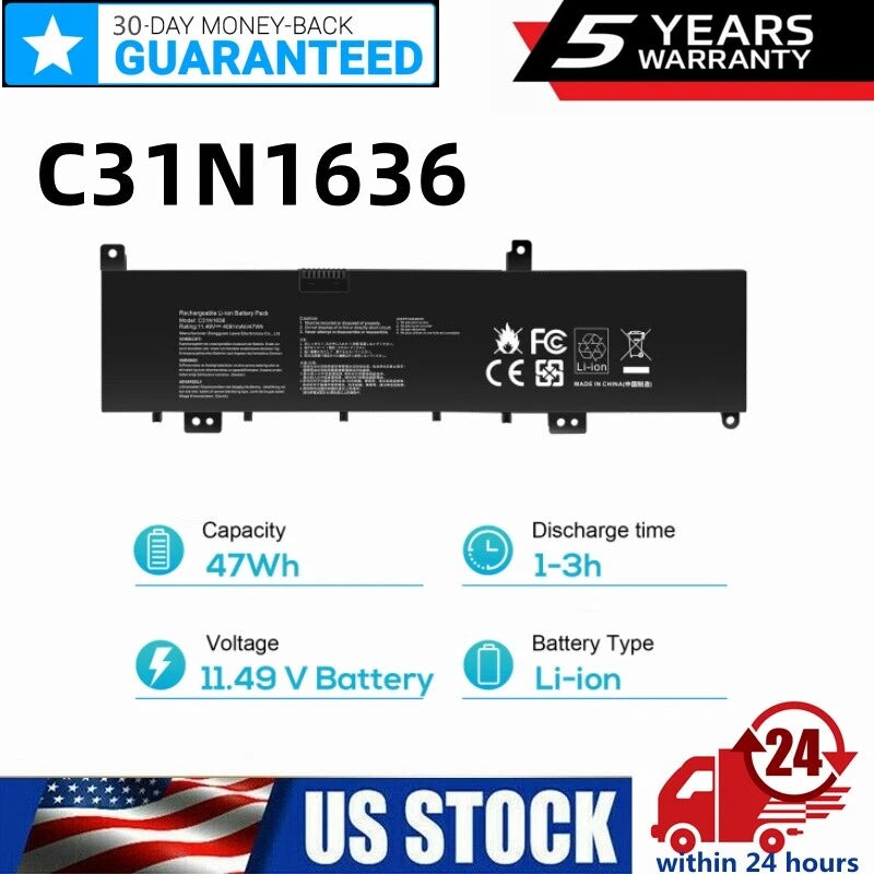 C31N1636 Battery For ASUS VivoBook Pro 15 N580VD N580GD N580VN NX580VD Series
