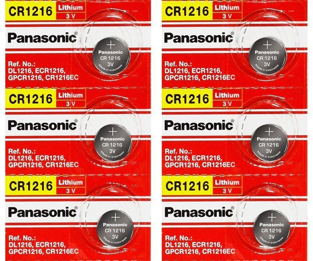 CR1216 Battery 3 Volt Lithium Coin Batteries By Panasonic (Pack of 6) EXP 2028
