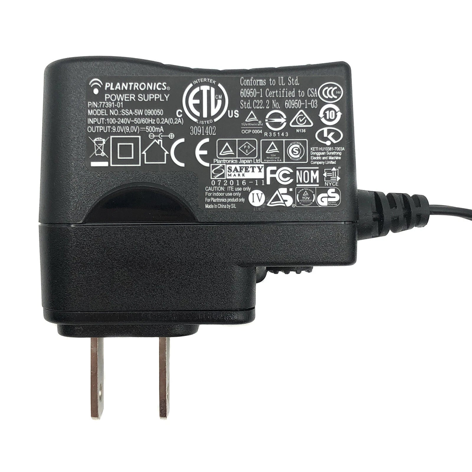 Genuine AC Adapter For Plantronics B335 MDA200 CS540 Headset Power Supply 9V OEM