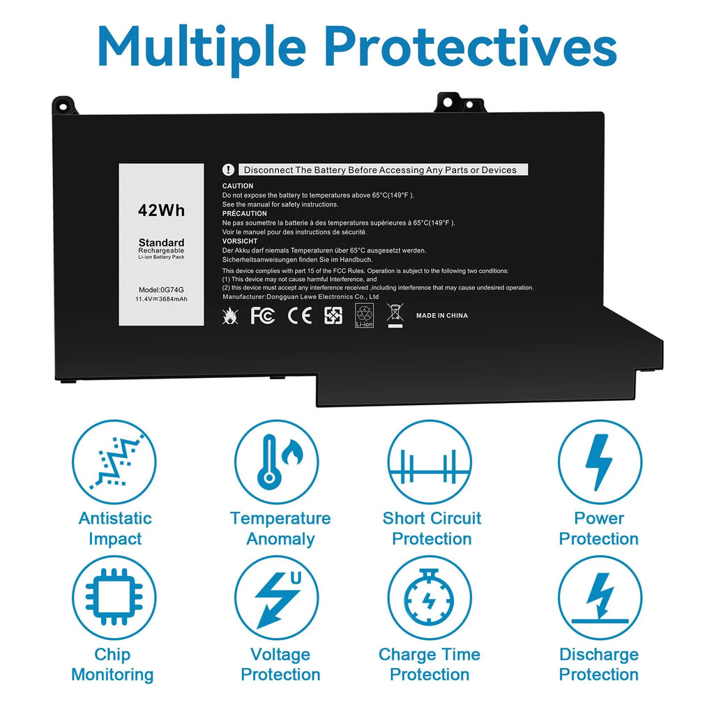 OG74G Battery for Dell Latitude 5300 5310 2-in-1 5300 7300 7400 Series 42wh