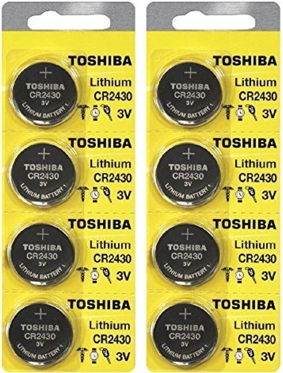 8 Toshiba CR2430 2430 3 Volt Lithium Coin 3V Batteries