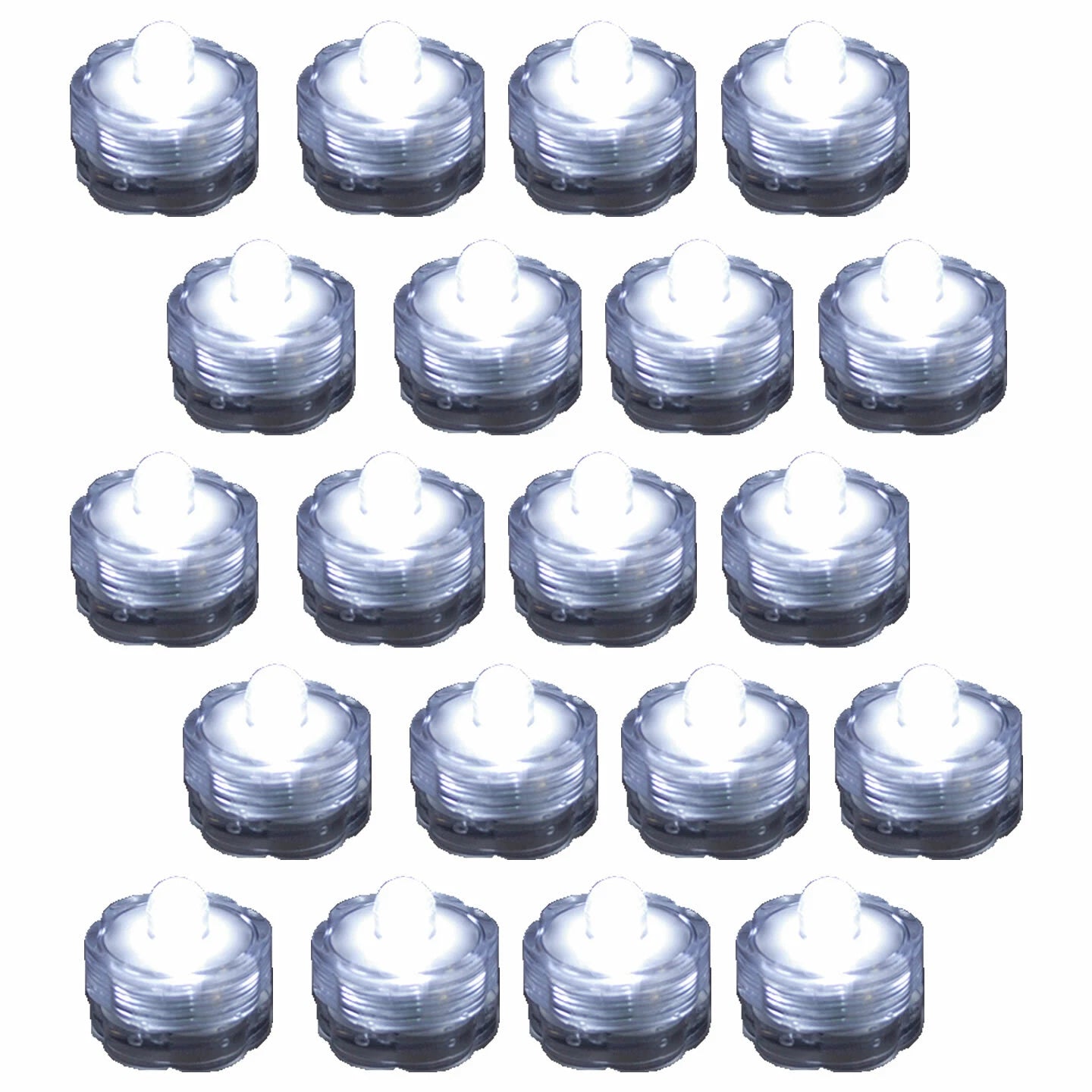 20 Pack White Submersible Waterproof Underwater Battery LED Tea Light Wedding