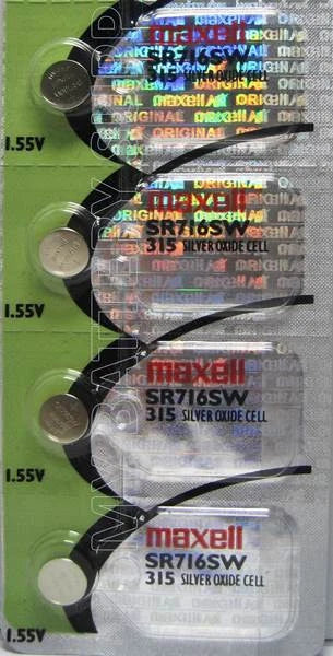 4 Pcs Maxell 1.55V Button Cell Battery 315 SR716SW