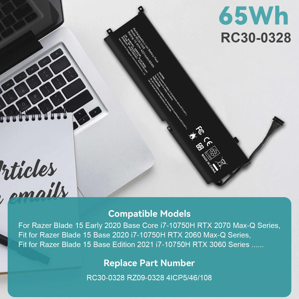 REPLACE RC30-0328 BATTERY FOR RAZER BLADE 15 BASE 2020 2021 RZ09-0369 RZ09-0328