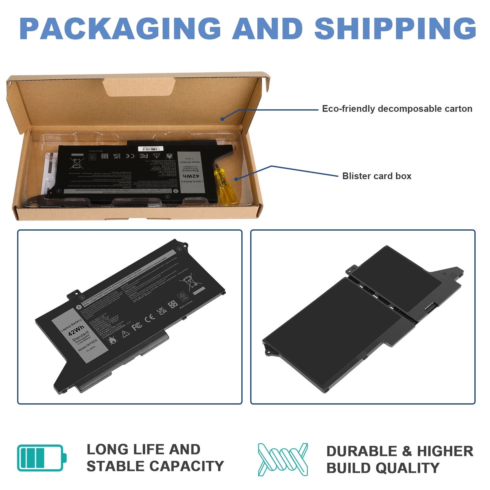 ??LOT Replace WY9DX Battery For Dell Latitude 14 5420 15 5520 Precision 15 3560