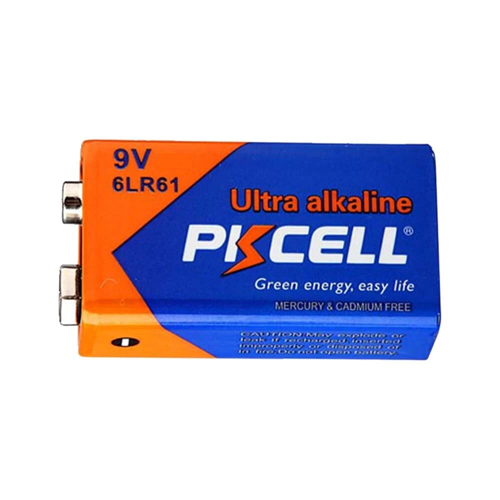 PKCELL 9V 6LR61 Ultra Alkaline Batteries, 1 Bulk
