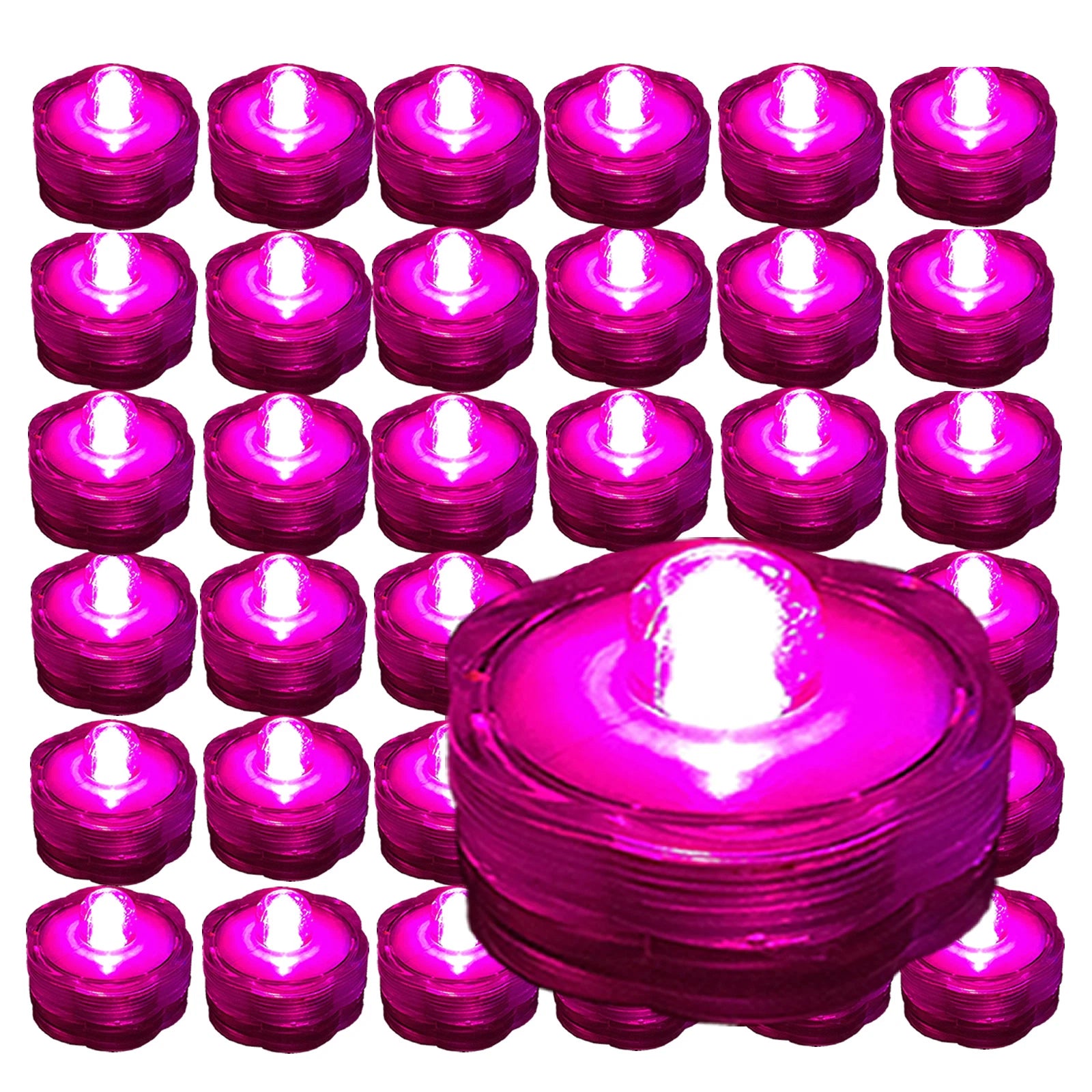36 Pack PINK Submersible Waterproof Underwater Battery LED Tea Light~Wedding
