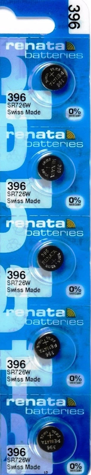 396 RENATA SR726W (2 piece) WATCH BATTERY New packaging Authorized Seller