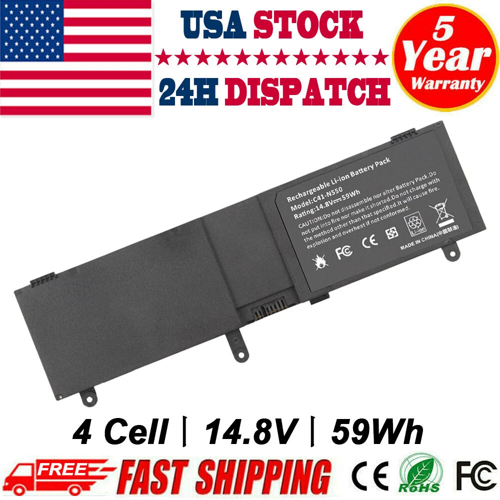 C41-N550 Battery For ASUS Fits:N550J N550JA-SB71T N550JK-DS71T N550JK-DB74T 59Wh