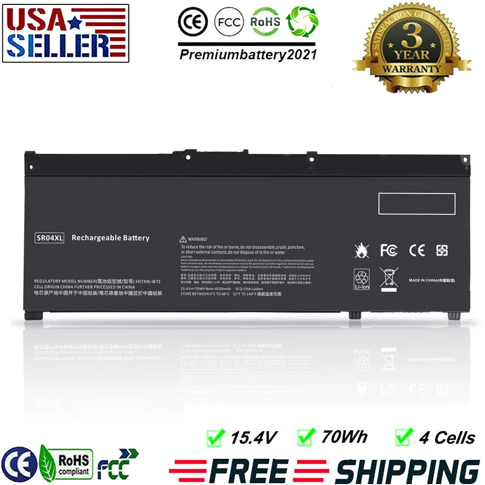 SR04XL Laptop Battery for HP Omen 15 2018 15-dc0xxx 15-dc0000 15-dc1xxx 3KS71PA