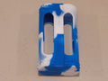 1 pc 2-bay 18650 SILICONE STORAGE PROTECTIVE CASE HOLDER BATTERY blue/white