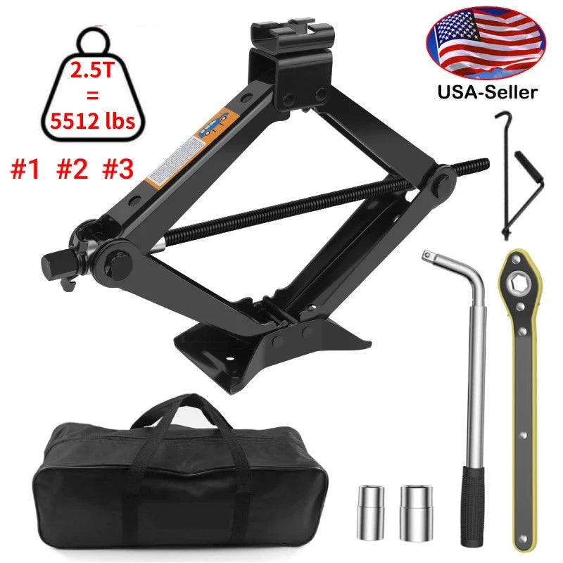 2.5 Ton Scissor Jack Carrying Bag for Car Van Garage Crank Wrench Speed Handle