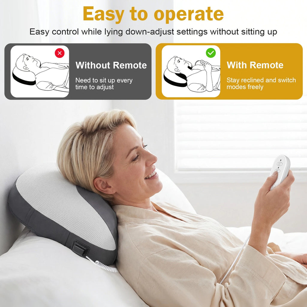 3-In-1 Neck Massager Pillow With Vibration Heating Traction Therapy Pain Relief