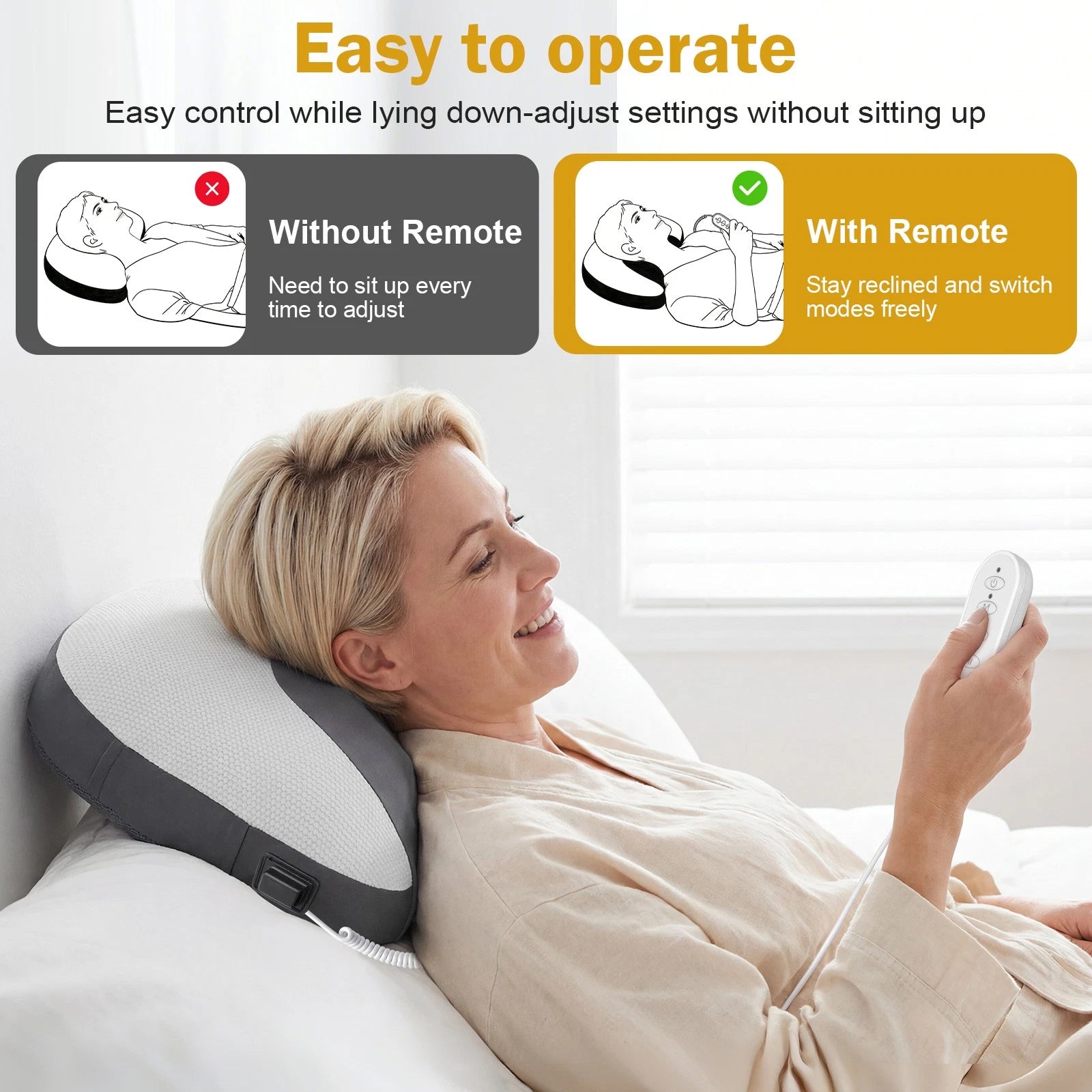 3-In-1 Neck Massager Pillow With Vibration Heating Traction Therapy Pain Relief