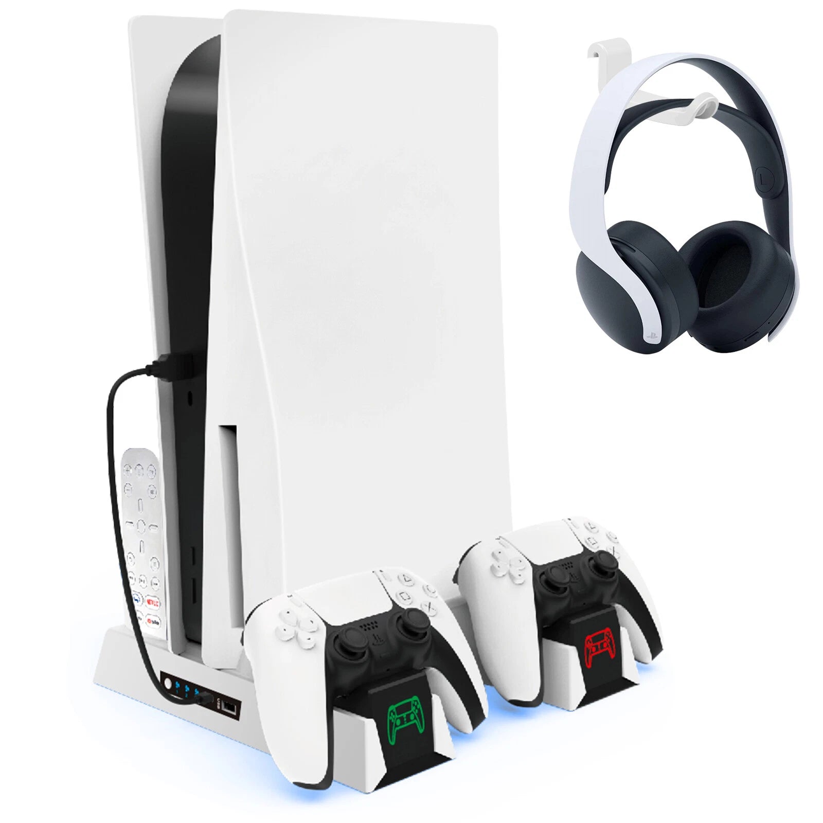 For PS5 PlayStation5 Controller Dual Charger Dock Station Vertical Cooling Stand