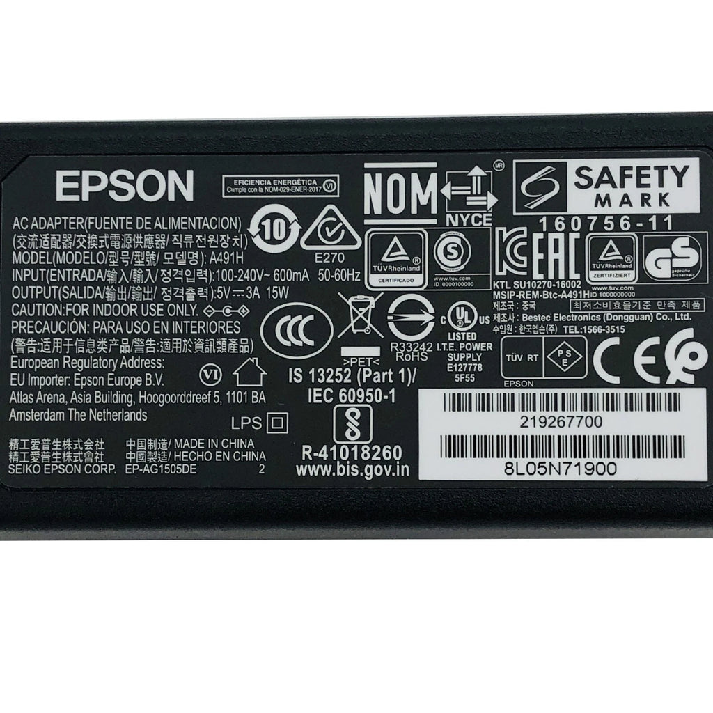 Brand New Original Epson AC Adapter for Workforce ES-200 ES-300W DS-320 Scanners