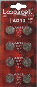 LR44 BATTERY (8 piece) LR44 357 A76 L1154 AG13 357 Alkaline Loopacell Battery