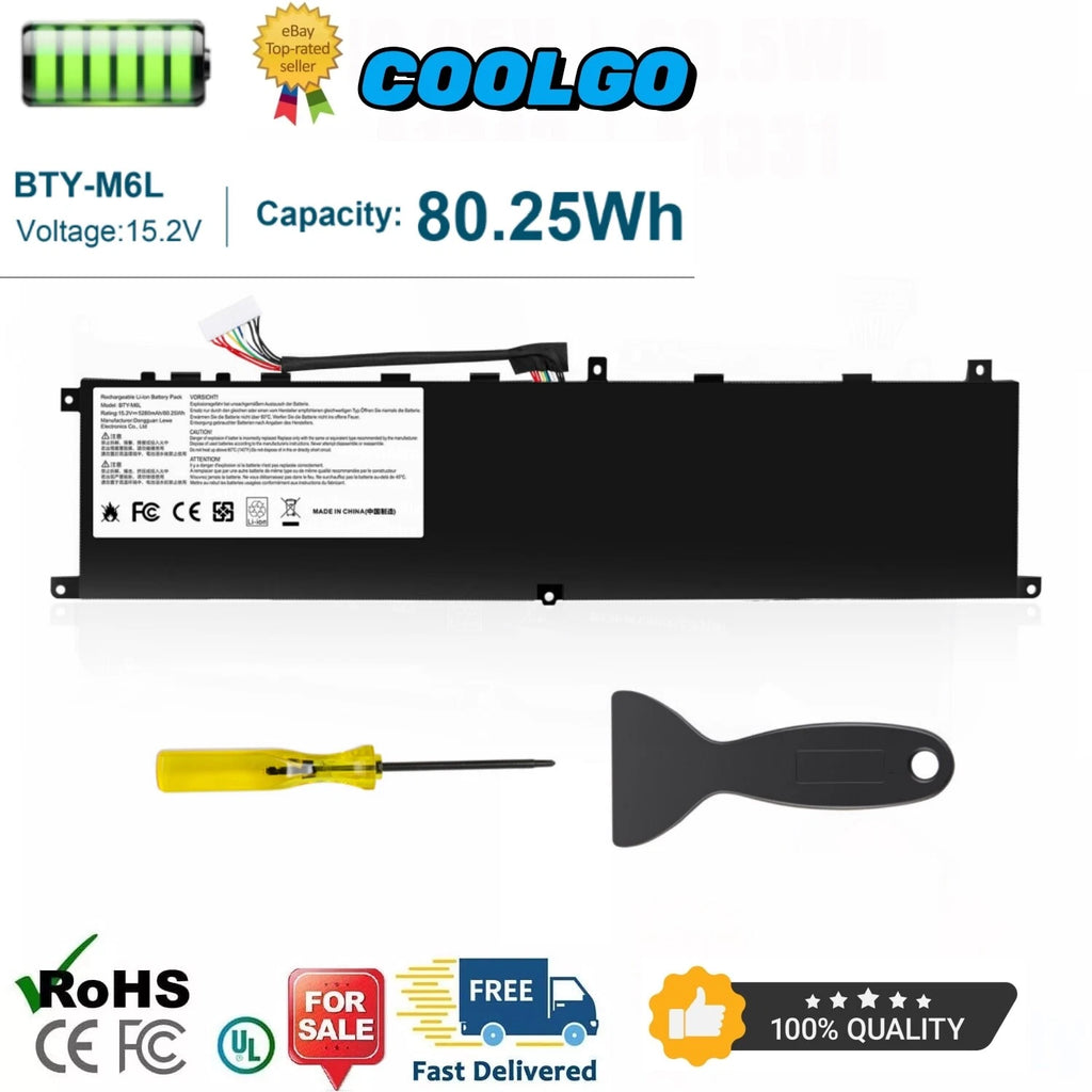 BTY-M6L Battery For MSI GS65 GS75 Stealth 8SE 8SF 8SG 8RF 9SD 9SE Creator BTY-M6