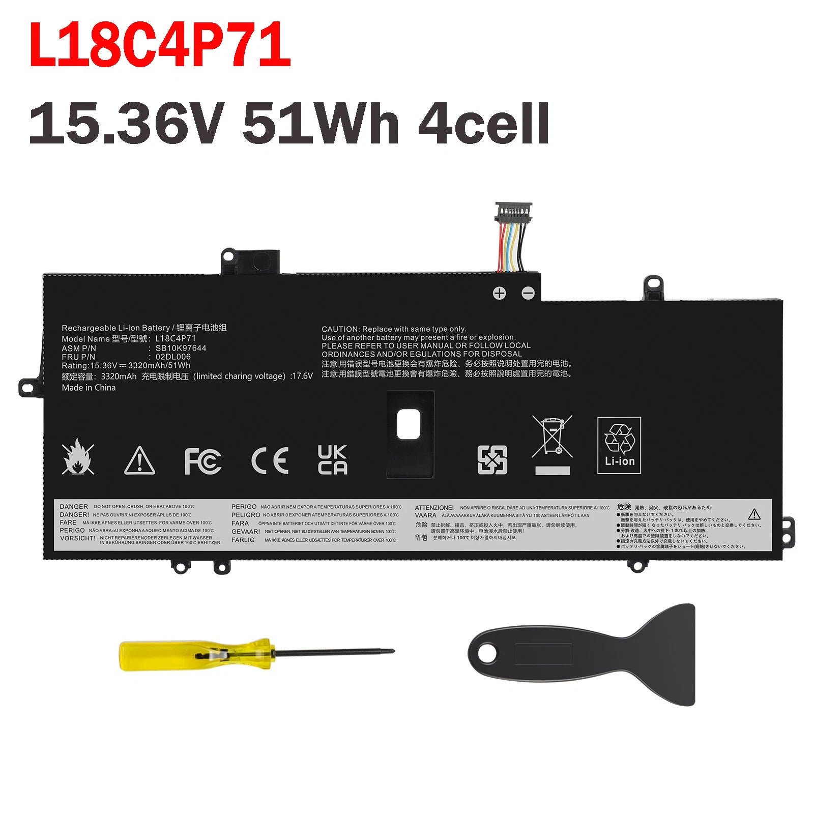 ?Battery L18C4P71 L18L4P71 For Lenovo ThinkPad X1 Yoga 4th (2019) 5th (2020) Gen