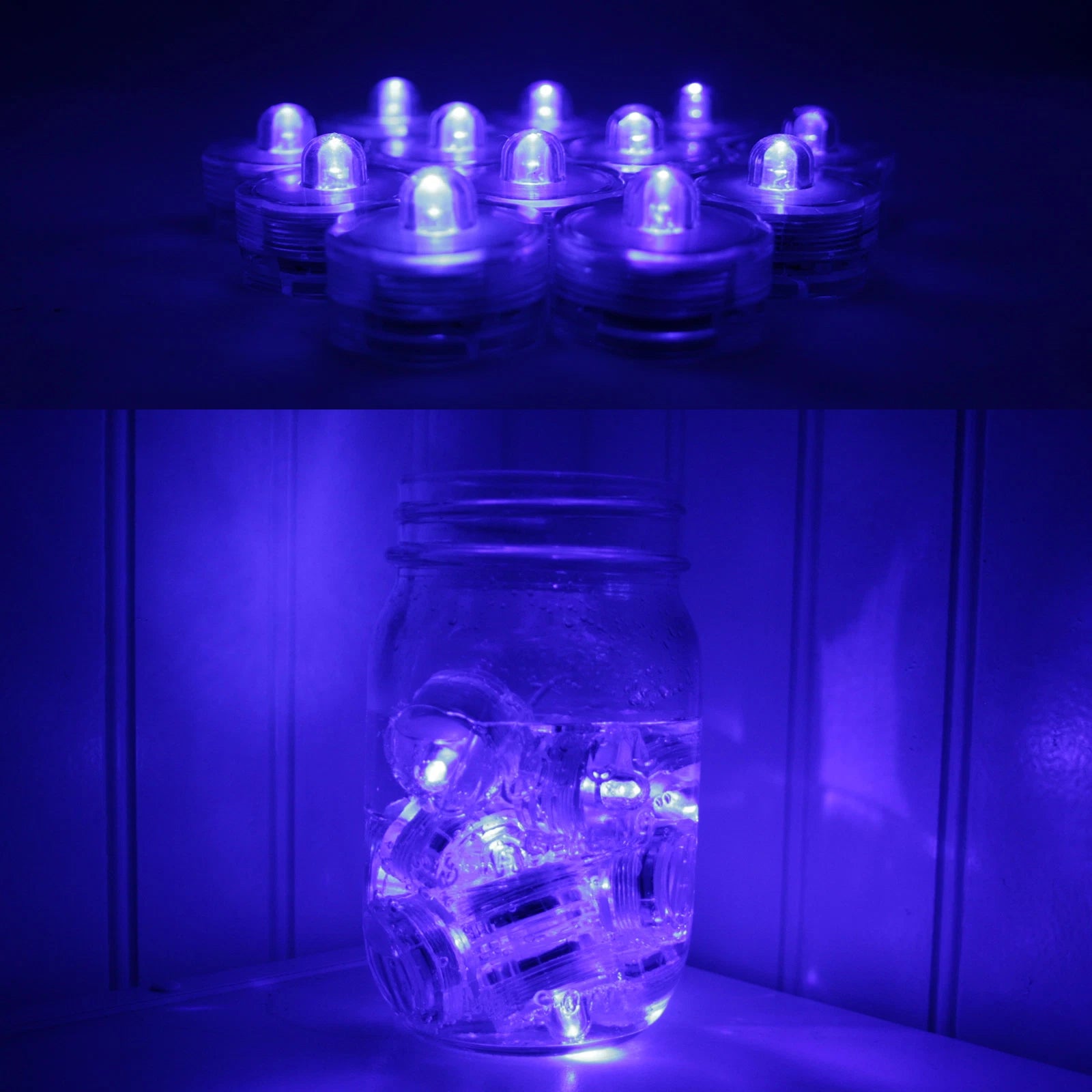LED Tea Light Submersible Waterproof Battery ~ Wedding Decoration ~ PURPLE 12 Pa