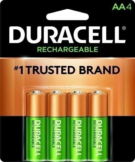 4 Duracell AA Rechargeable NiMH Batteries (2500 mAh, DX1500)