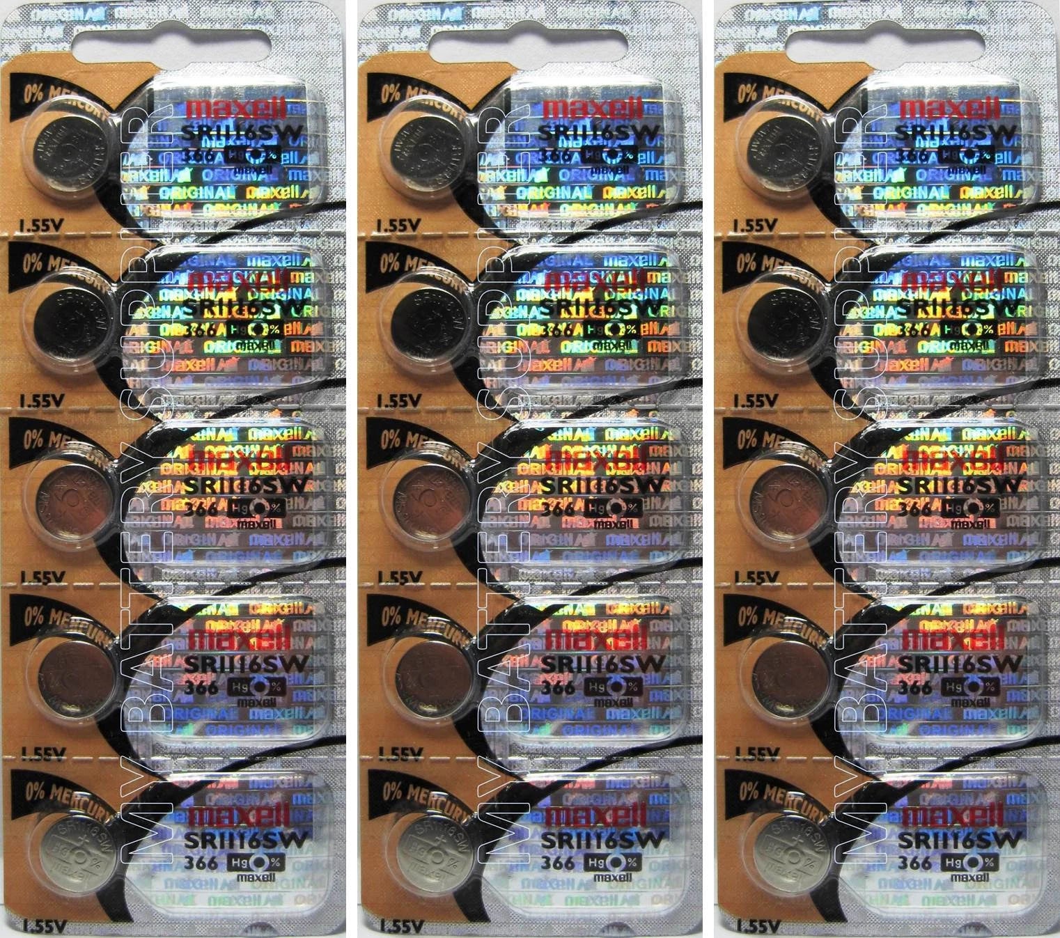 Button Cell Type 366 Battery Maxell 15 Pcs