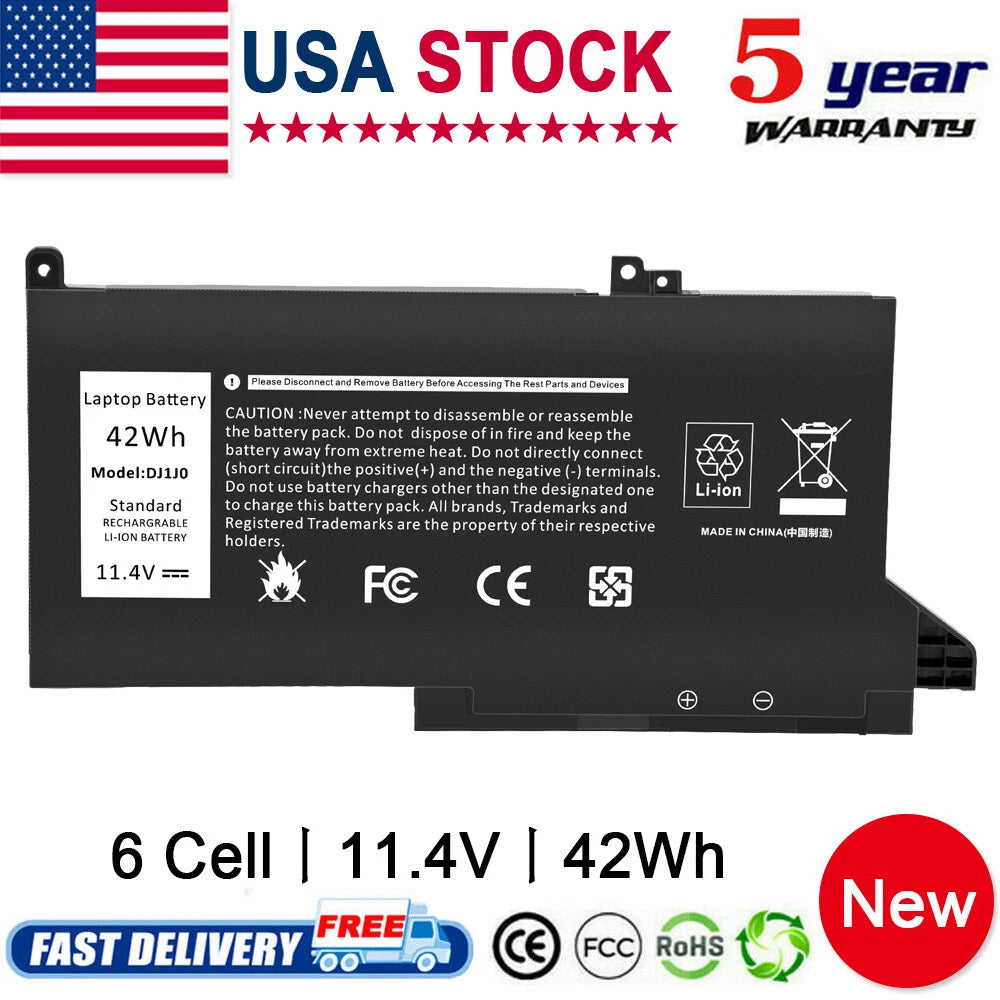 42Wh Battery for Dell Latitude 12 7280 7290 13 7380 7390 14 7480 7490 DJ1J0