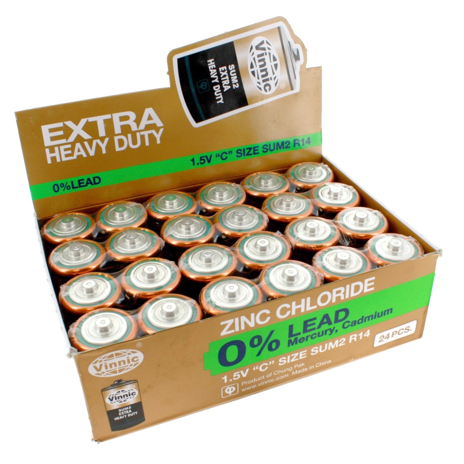 24pc VINNIC ER14MSG C Size Extra Heavy Duty Batteries MN1400 E93 14A AM2