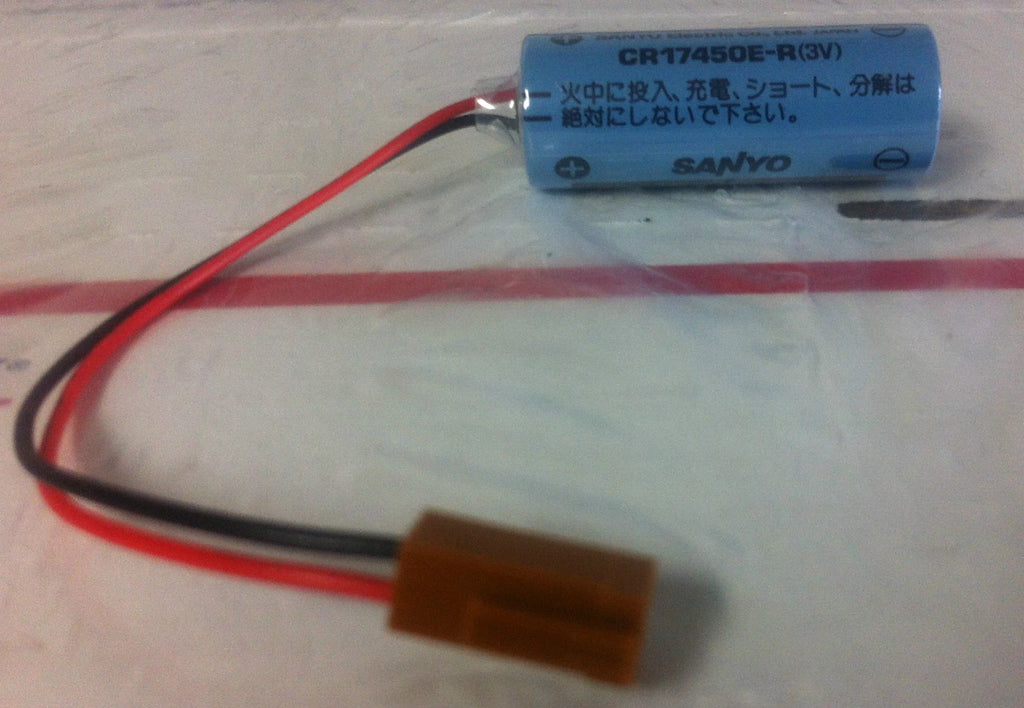 Brand New Sanyo CR17450E-R 3V Lithium Battery, with Wire Leads and Connector
