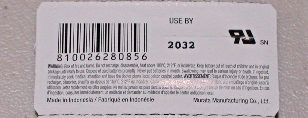 2 pc MURATA CR2032 lithium 3v battery cr 2032 Sony (EXPIRATION DATE 2032)