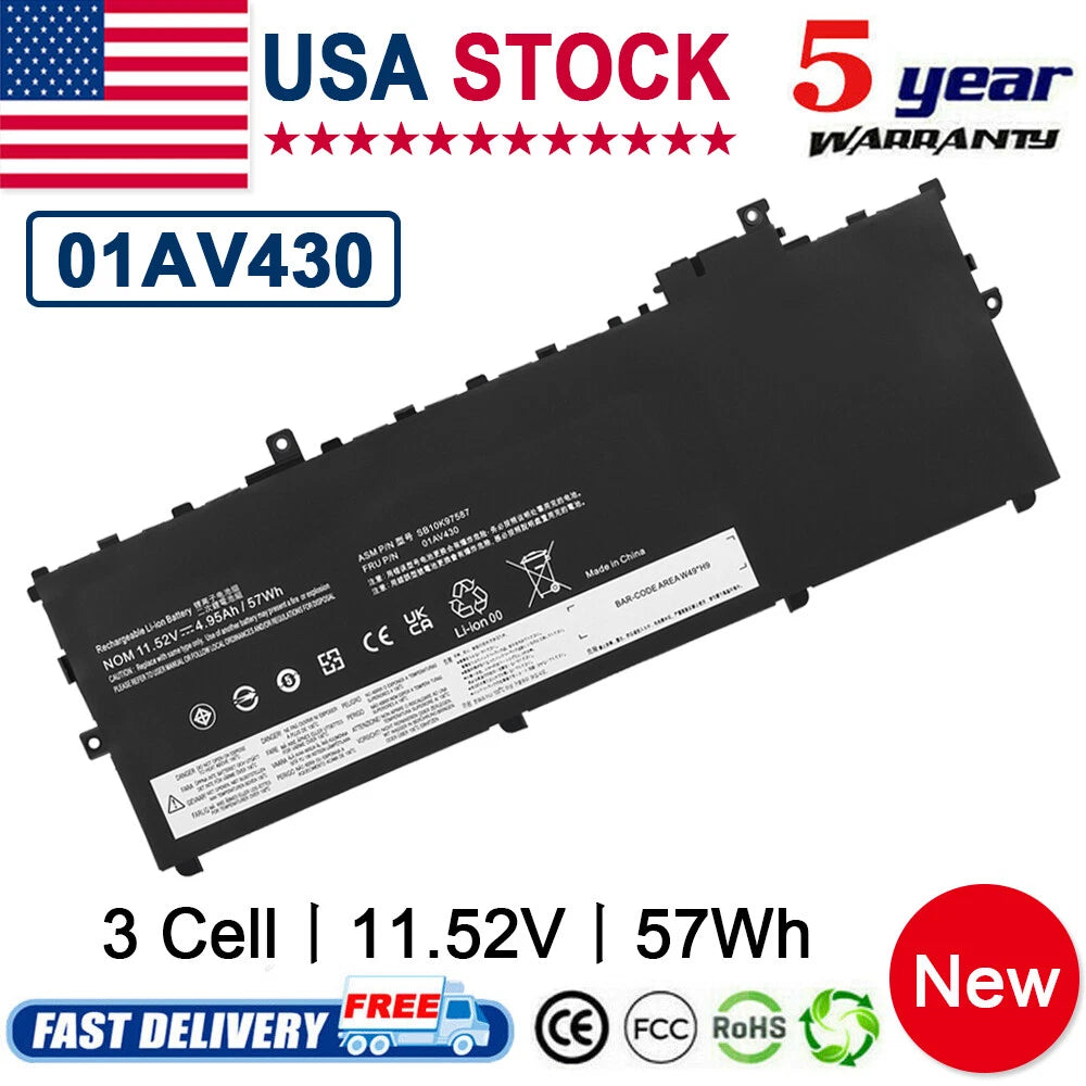 01AV494 01AV431 SB10K97587 Battery for Lenovo ThinkPad X1 Carbon 5th 6th Gen