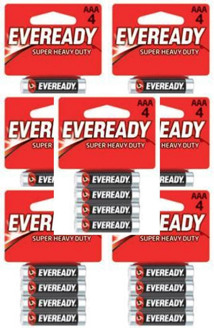 Energizer Super Heavy Duty AAA Batteries Eveready 28 Pcs (7 x 4)