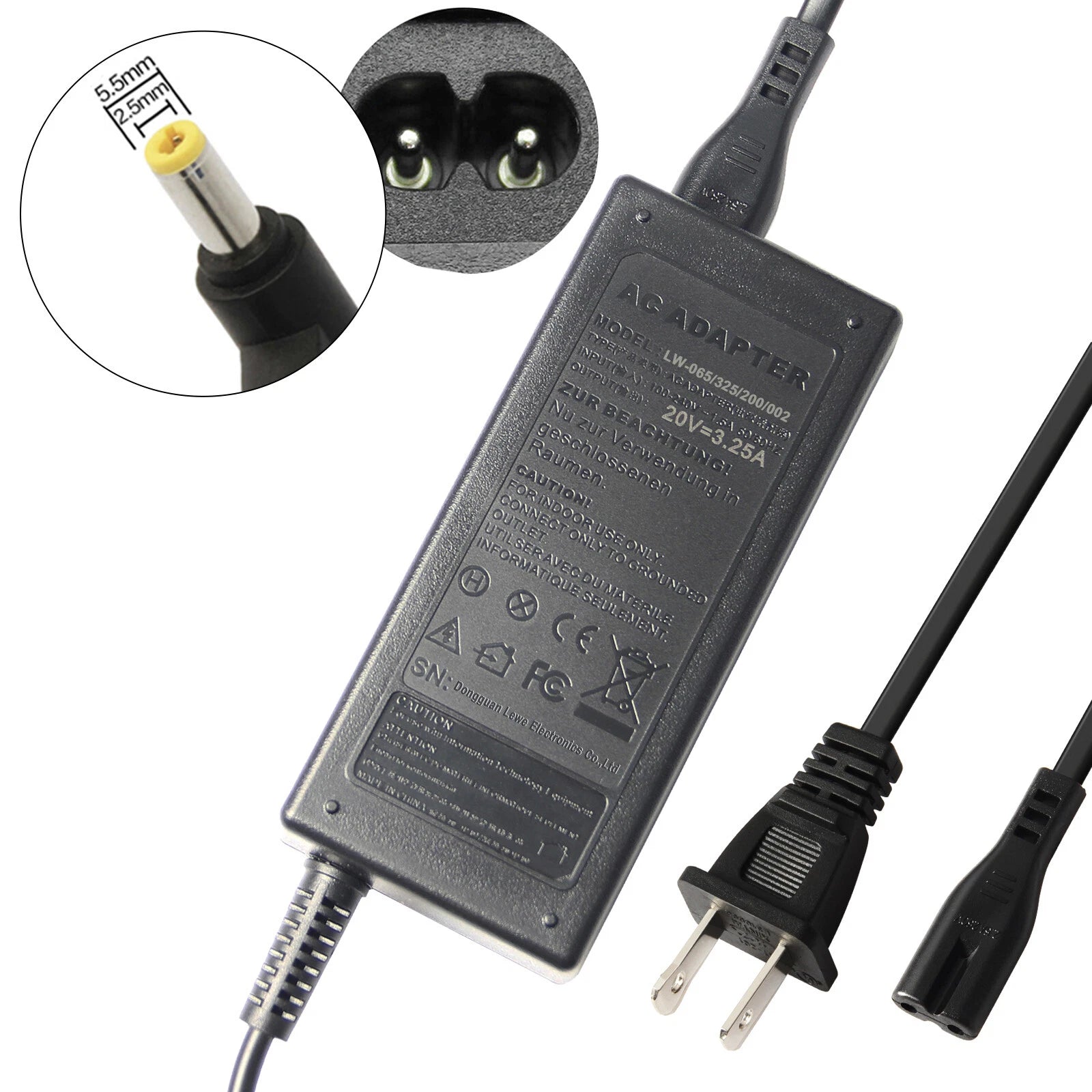 AC Adapter Charger Power Cord for Lenovo V470-4396-28U V570-1066AEU V570-1066AR