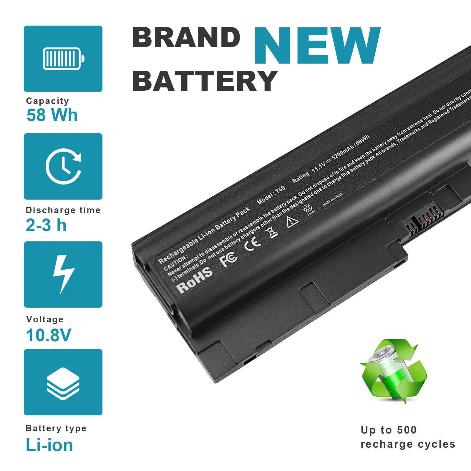 Laptop Battery For LENOVO ThinkPad SL300 SL400 R60 R61 T60P T61 40Y6795 41N5666