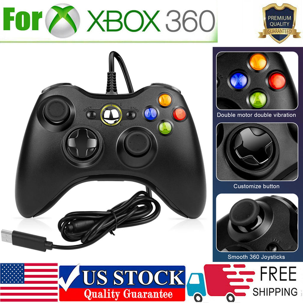 USB Wired Controller For Microsoft Xbox 360/Slim Gamepad PC Windows 7 8 10 11